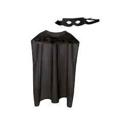 Masque Et Cape Noir De Super Héros Pour Adulte