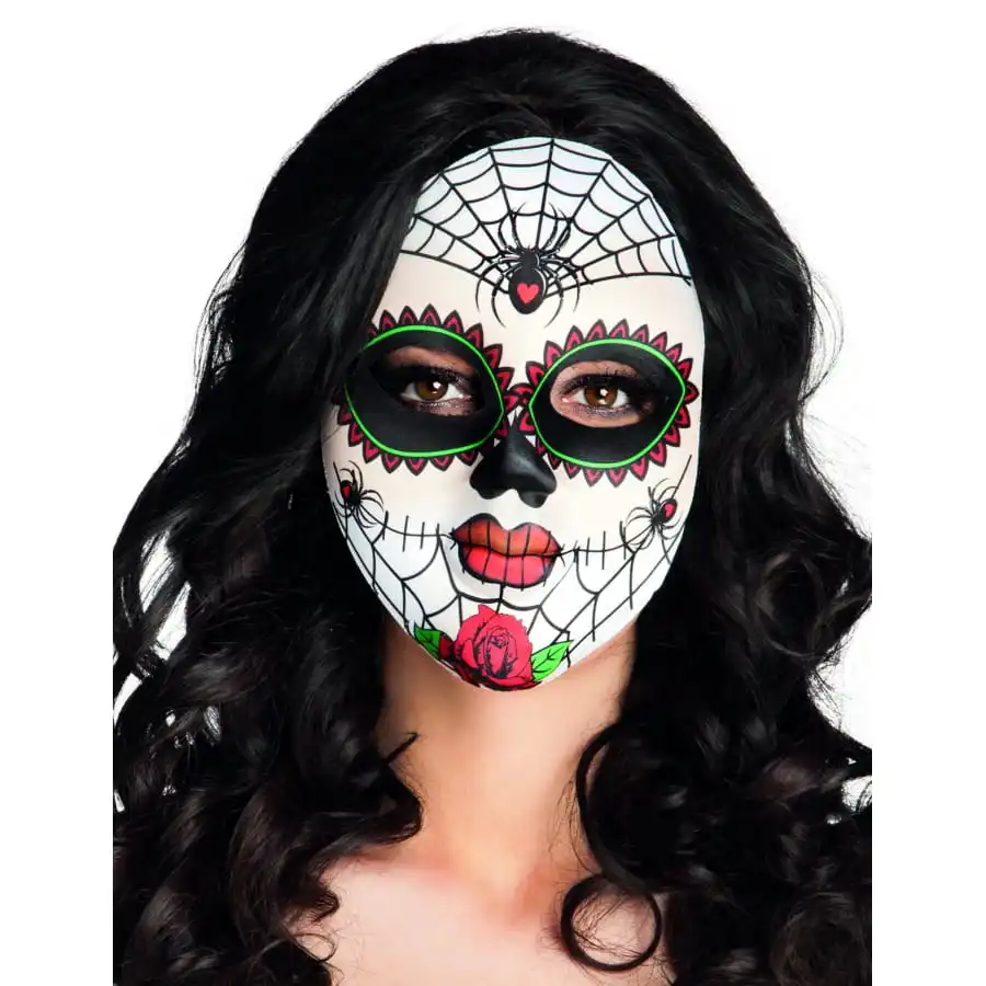 Masque Facial Dia De Los Muertos Et Araignées 1 Masque Facial Dia De Los Muertos Et Araignées