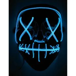 Masque Halloween Led Bleu Lumineux, Adulte