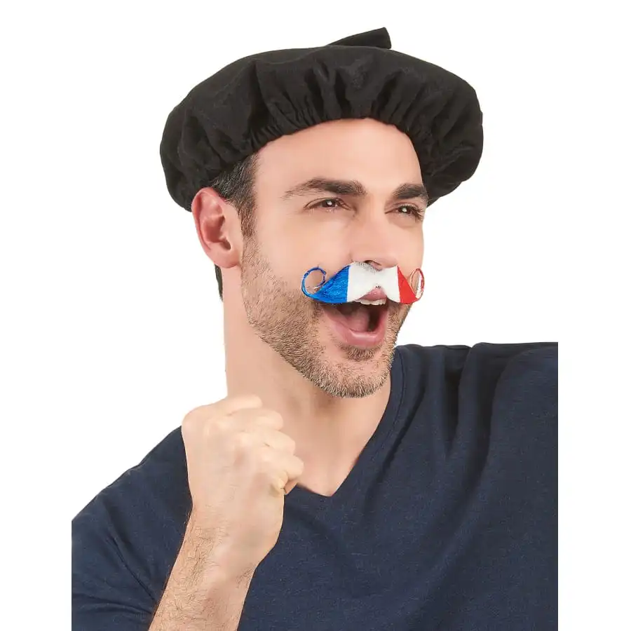 Moustache Drapeau France Adhésive 1 Moustache Drapeau France Adhésive