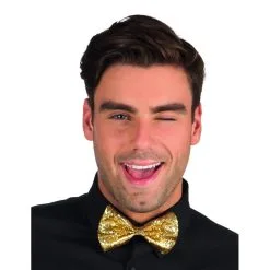 Noeud Papillon Doré Couvert De Paillettes