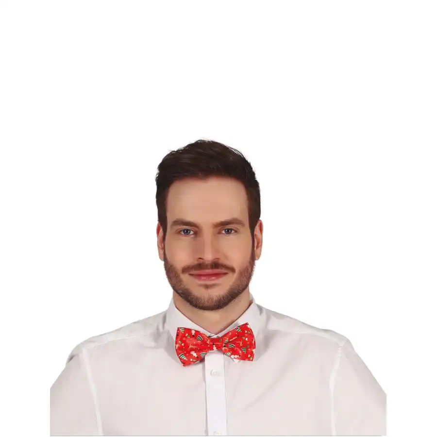 Noeud Papillon Rouge Avec Motifs De Noël 1 Noeud Papillon Rouge Avec Motifs De Noël