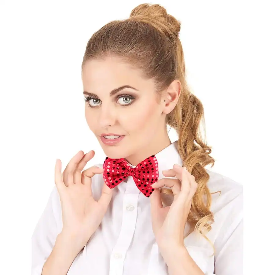 Noeud Papillon Rouge Recouvert De Sequins 2 Noeud Papillon Rouge Recouvert De Sequins – Image 2