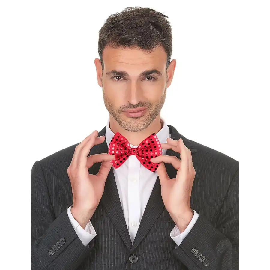 Noeud Papillon Rouge Recouvert De Sequins 1 Noeud Papillon Rouge Recouvert De Sequins