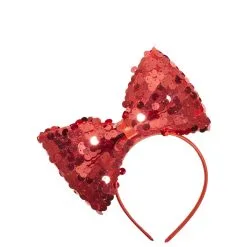 Noeud Rouge Recouvert De Sequins Sur Serre Tete -Camouflage Soldes Boutique Noeud rouge recouvert de sequins sur serre tete 37062