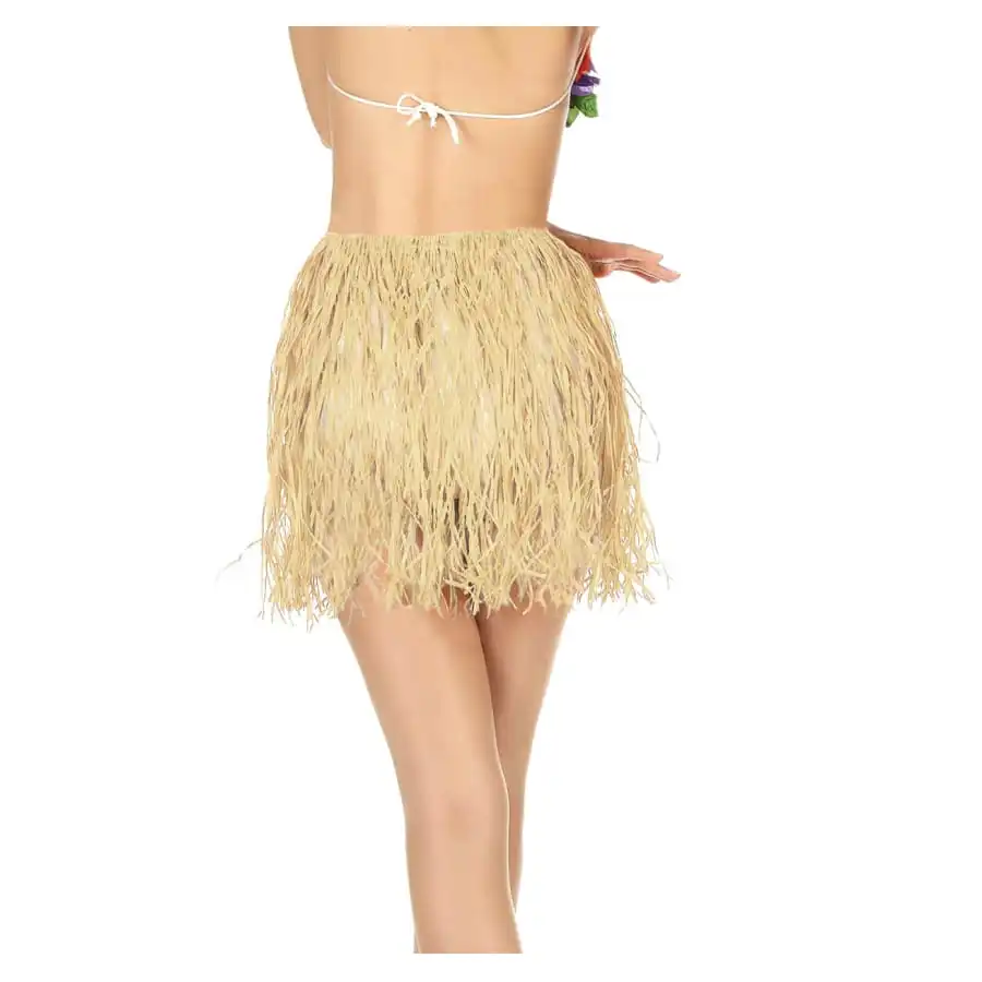 Pagne Hawaïen Mi-long Couleur Paille 3 Pagne Hawaïen Mi-long Couleur Paille – Image 3