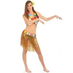 Pagne Mi-long, Collier Et Soutien-gorge Hawaïen