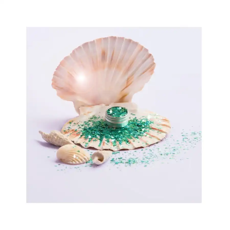 Paillettes Vert Sirène Visage, Biodégradables 2 Paillettes Vert Sirène Visage, Biodégradables – Image 2
