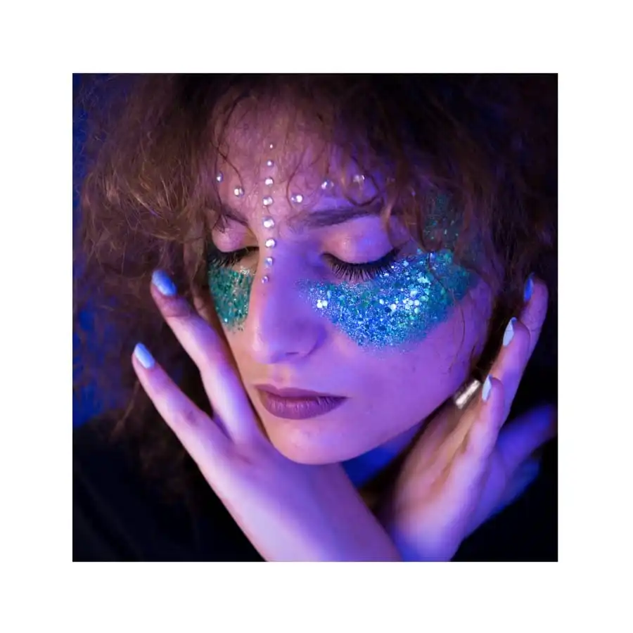 Paillettes Vert Sirène Visage, Biodégradables 3 Paillettes Vert Sirène Visage, Biodégradables – Image 3