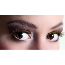 Paire De Faux Cils Noirs Courts Pointes Dorées