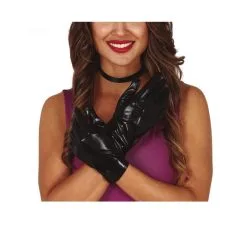 Tenue De Policière Sexy En Combishort, Luxe -Camouflage Soldes Boutique Paire de gants noirs metallises pour femme