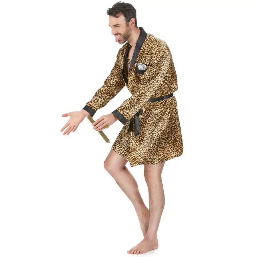 Peignoir Motifs Léopard Satiné Pour Homme 2 Peignoir Motifs Léopard Satiné Pour Homme – Image 2