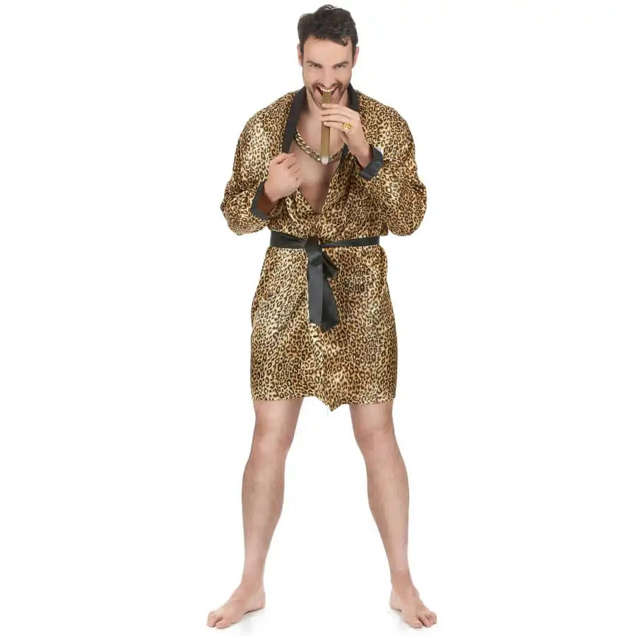Peignoir Motifs Léopard Satiné Pour Homme 1 Peignoir Motifs Léopard Satiné Pour Homme