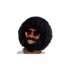 Perruque Afro Avec Barbe Et Moustaches
