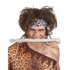 Costume D'homme Des Cavernes Motifs Léopard -Camouflage Soldes Boutique Perruque brune d homme des cavernes