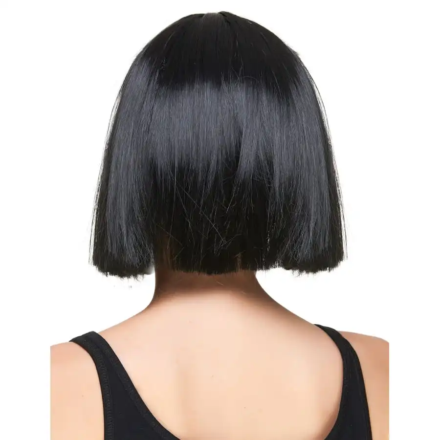 Perruque Carré Noire Mi Long à Frange 2 Perruque Carré Noire Mi Long à Frange – Image 2