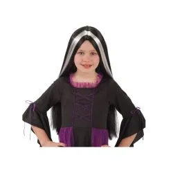 Perruque De Sorcière Noir Et Blanc Pour Enfant
