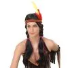 Perruque Indienne Noire Avec Bandeau Et Plumes