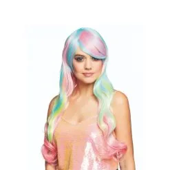 Perruque Longue De Licorne Multicolore Pour Femme