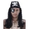 Perruque Noire Avec Bandana De Pirate