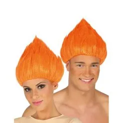Perruque Orange De Troll Pour Adulte