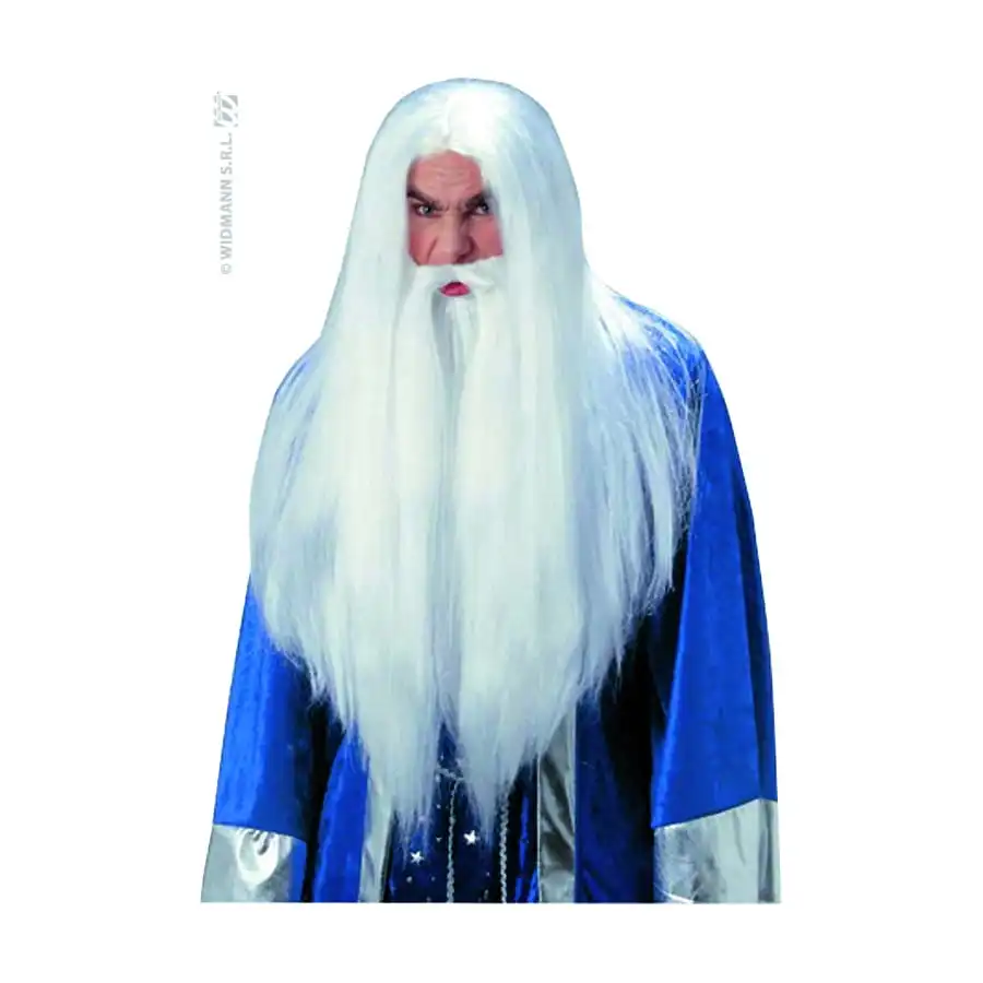 Perruque Sorcier Merlin Avec Barbe 1 Perruque Sorcier Merlin Avec Barbe