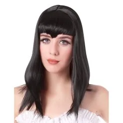 Perruque Vampire Noire Longue Frange En Pointe
