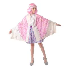 Poncho Imprimé D'ailes Rose Pour Fille