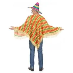 Poncho Mexicain Rayures Piments Pour Adulte -Camouflage Soldes Boutique Poncho mexicain rayures piments pour adulte 29845