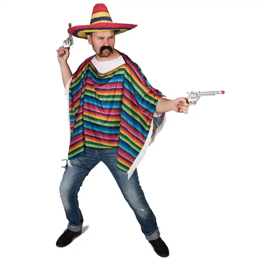 Poncho Multicolore Avec Franges 2 Poncho Multicolore Avec Franges – Image 2