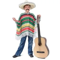 Poncho Rayé Aux Couleurs Du Mexique Pour Enfant