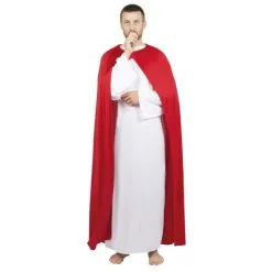 Robe Blanche Et Cape Rouge De Jesus Pour Adulte