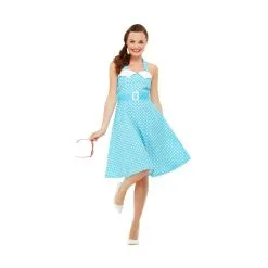 Robe Bleue à Pois Blancs De Style Années 50 -Camouflage Soldes Boutique Robe bleue a pois blancs de style annees 50 57231