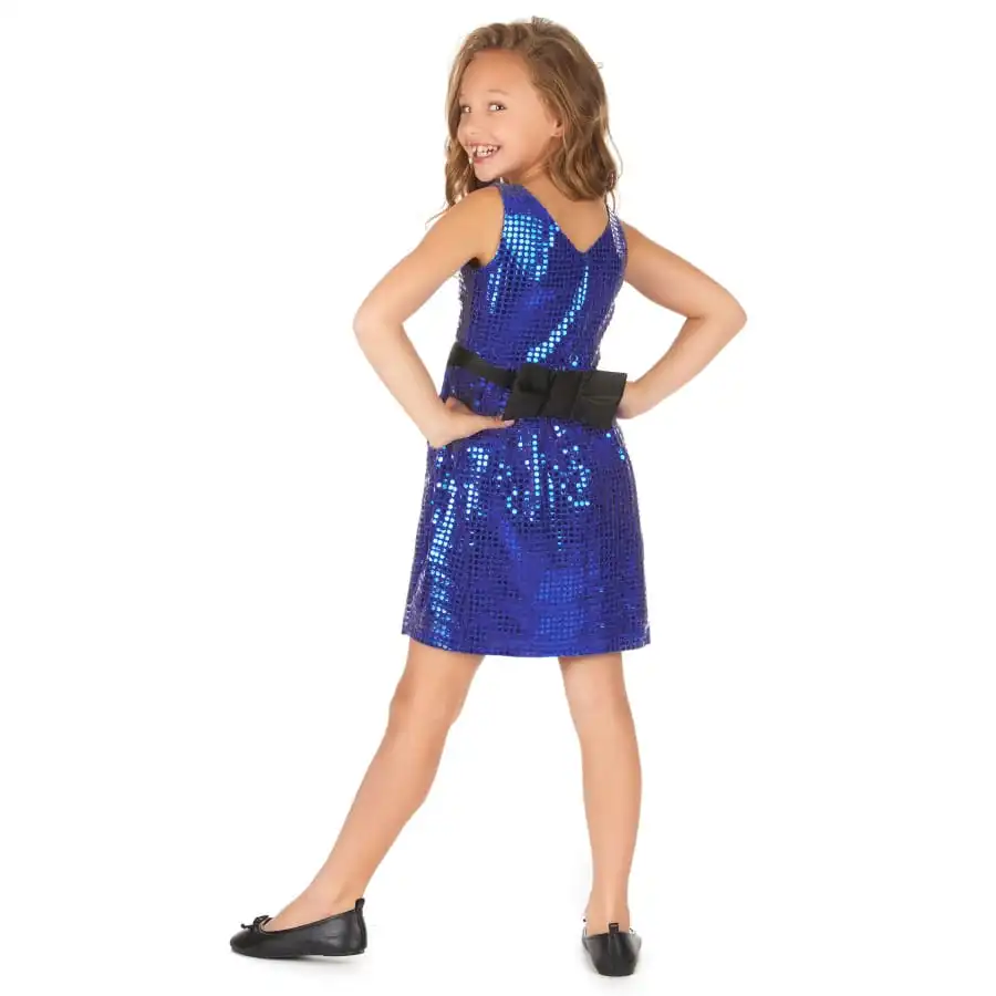 Robe Bleue Disco Avec Paillettes Pour Enfant 3 Robe Bleue Disco Avec Paillettes Pour Enfant – Image 3