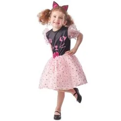 Robe Chat Rose Et Noire Pour Enfant