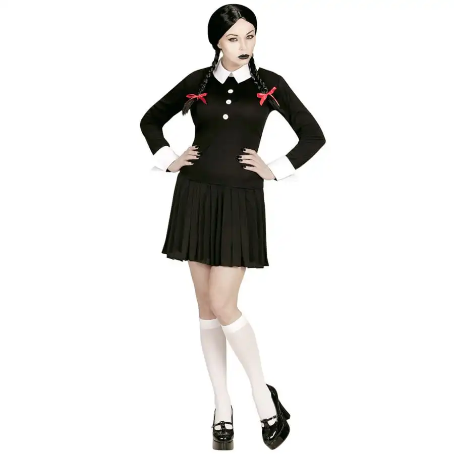 Robe Courte De Mercredi Addams Pour Adulte 2 Robe Courte De Mercredi Addams Pour Adulte – Image 2