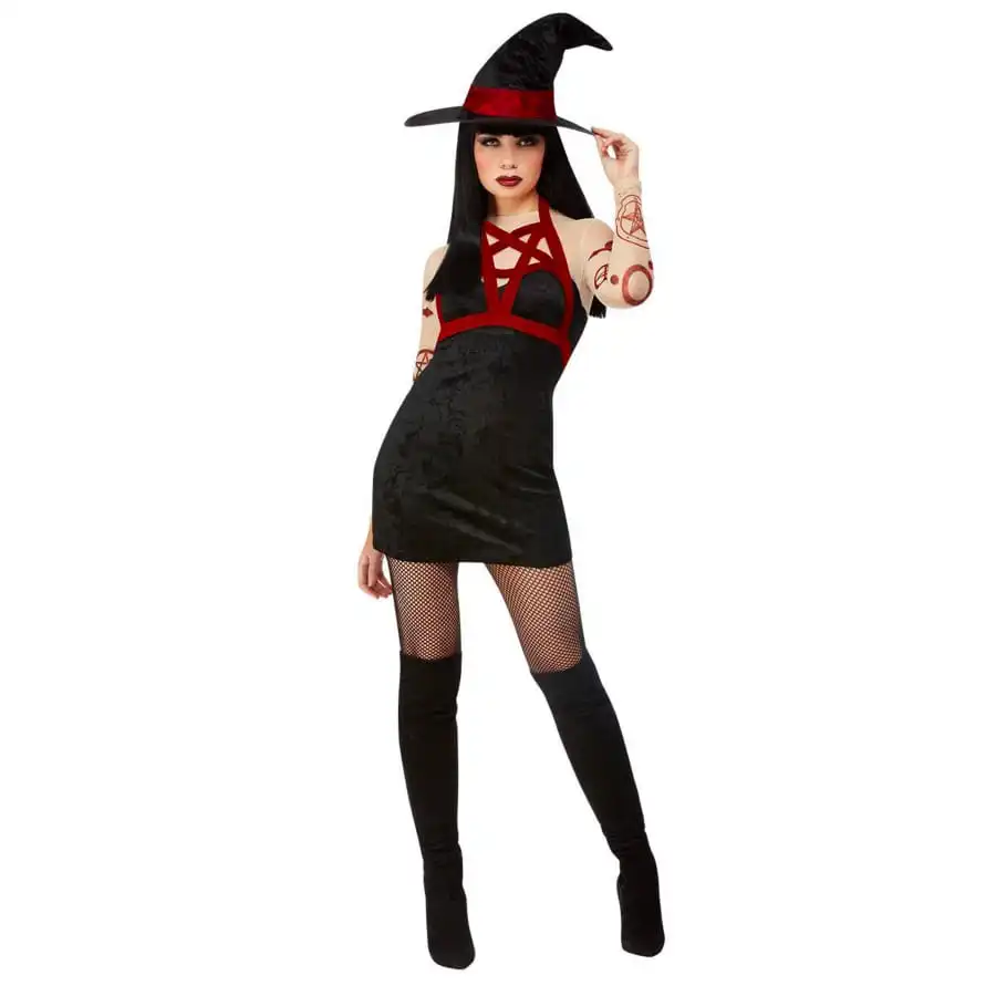Robe Courte Noire De Sorcière Sexy Satanique 3 Robe Courte Noire De Sorcière Sexy Satanique – Image 3