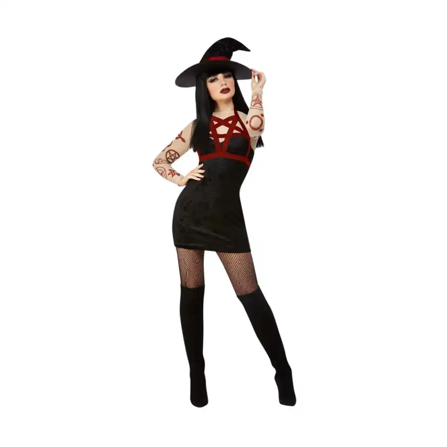 Robe Courte Noire De Sorcière Sexy Satanique 2 Robe Courte Noire De Sorcière Sexy Satanique – Image 2