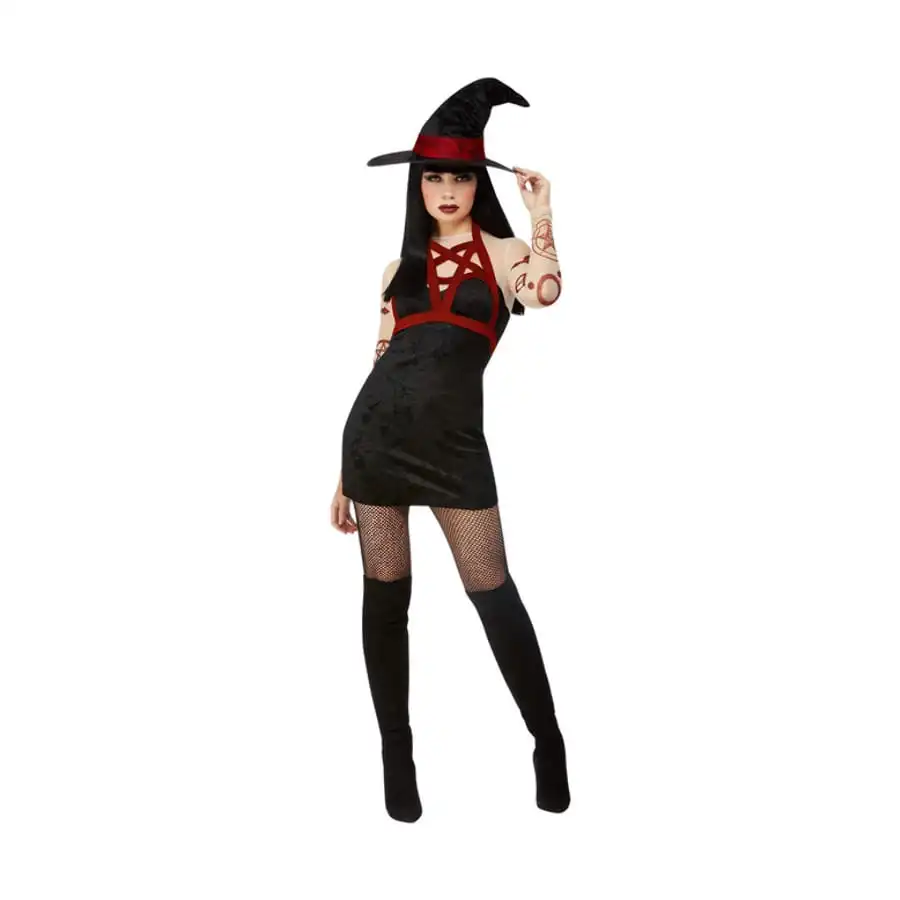 Robe Courte Noire De Sorcière Sexy Satanique 1 Robe Courte Noire De Sorcière Sexy Satanique