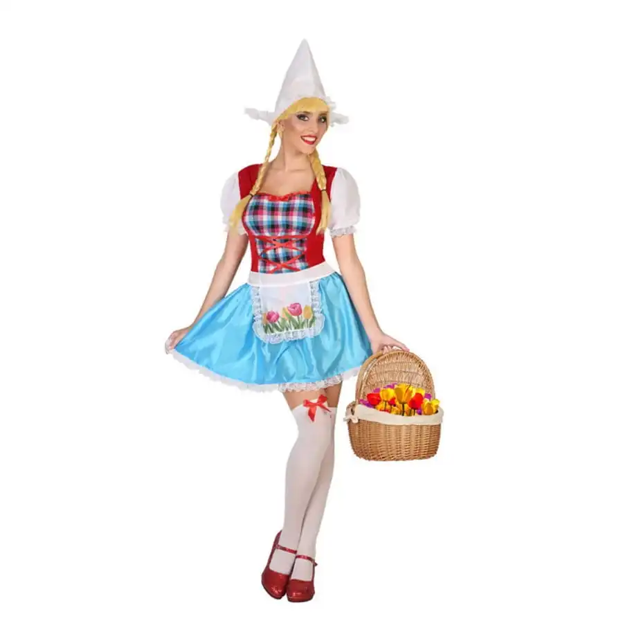 Robe De Bavaroise Pour Femme, Rouge Et Bleu 1 Robe De Bavaroise Pour Femme, Rouge Et Bleu