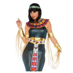 Robe De Cléopâtre Bleue Avec Voile Et Coiffe -Camouflage Soldes Boutique Robe de cleopatre bleue avec voile et coiffe 55497