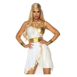 Robe De Déesse Grecque Blanche Et Or Pour Adulte -Camouflage Soldes Boutique Robe de deesse grecque blanche et or pour adulte 68169
