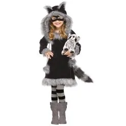 Robe De Petit Raton Laveur Pour Fille, Avec Masque