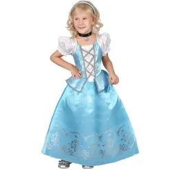 Robe De Petite Princesse Médiévale Bleue