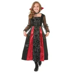 Robe De Vampire Noire Avec Arabesques Pour Enfant