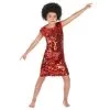 Robe Disco Rouge à Paillettes Pour Enfant