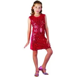 Robe Disco Rouge à Paillettes Pour Enfant -Camouflage Soldes Boutique Robe disco rouge a paillettes pour enfant 21416