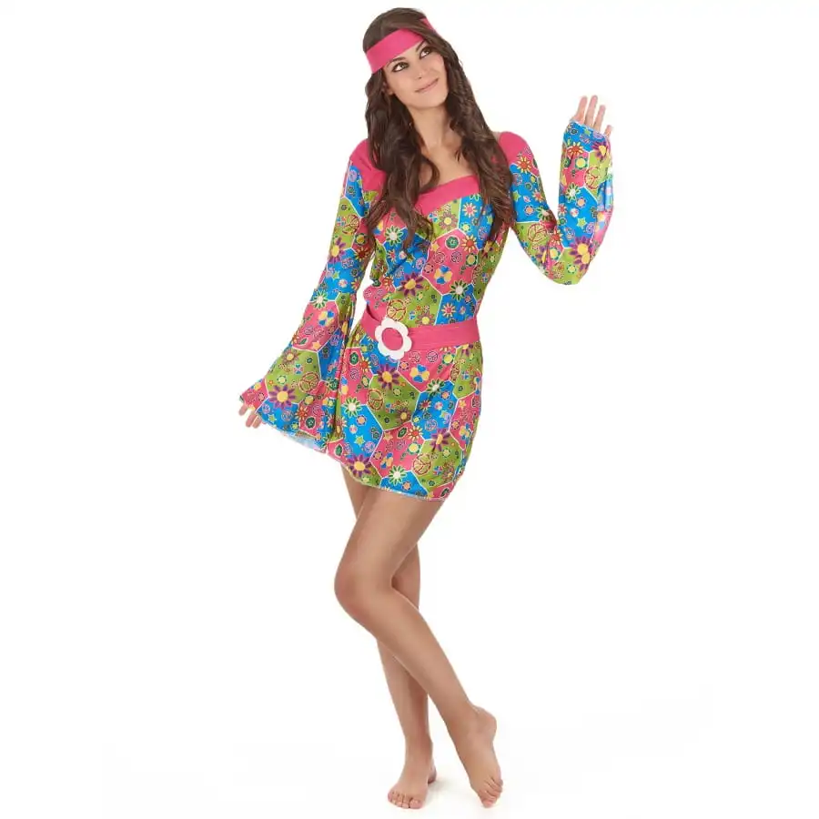Robe Hippie Courte Imprimé Fleurs Manches évasées 1 Robe Hippie Courte Imprimé Fleurs Manches évasées