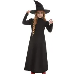 Robe Longue Noire De Sorcière Pour Enfant