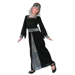 Robe Noire Argent De Princesse Médiévale -Camouflage Soldes Boutique Robe noire argent de princesse medievale 26988